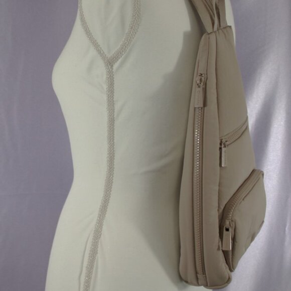 NWOT Reebok Taupe Sling Backpack Crossbody Travel Bag - Picture 2 of 6